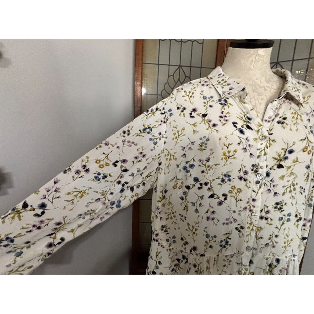 J. Jill Plus Size Flow Hem Floral Button Tunic Shirt Blouse Top Size 2X - Picture 8 of 16